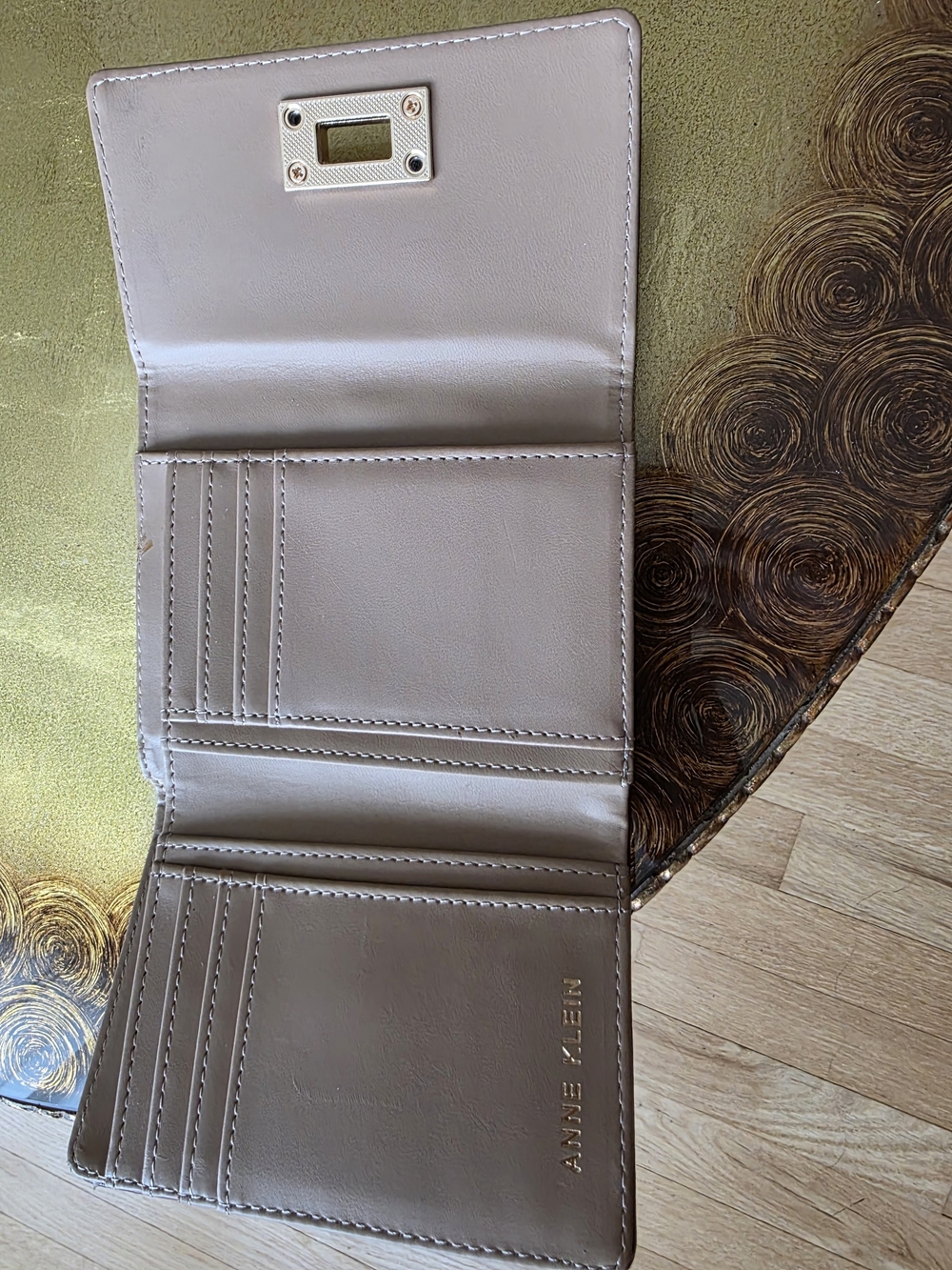 Anne Klein Plum Wallet with Gold-Tone Turn Lock - Picture 6 of 7